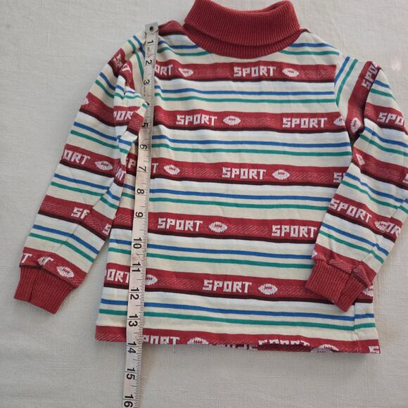 Vintage Sport Football Striped Turtleneck 3t - Picture 3 of 6